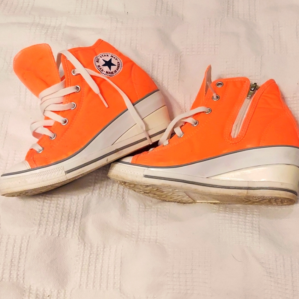 Orange convers with a heel